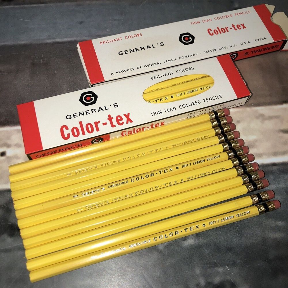 General's Pencils 24 Color-tex Carmine 1811-T Thin Lead‎ Unused Unsharpened USA